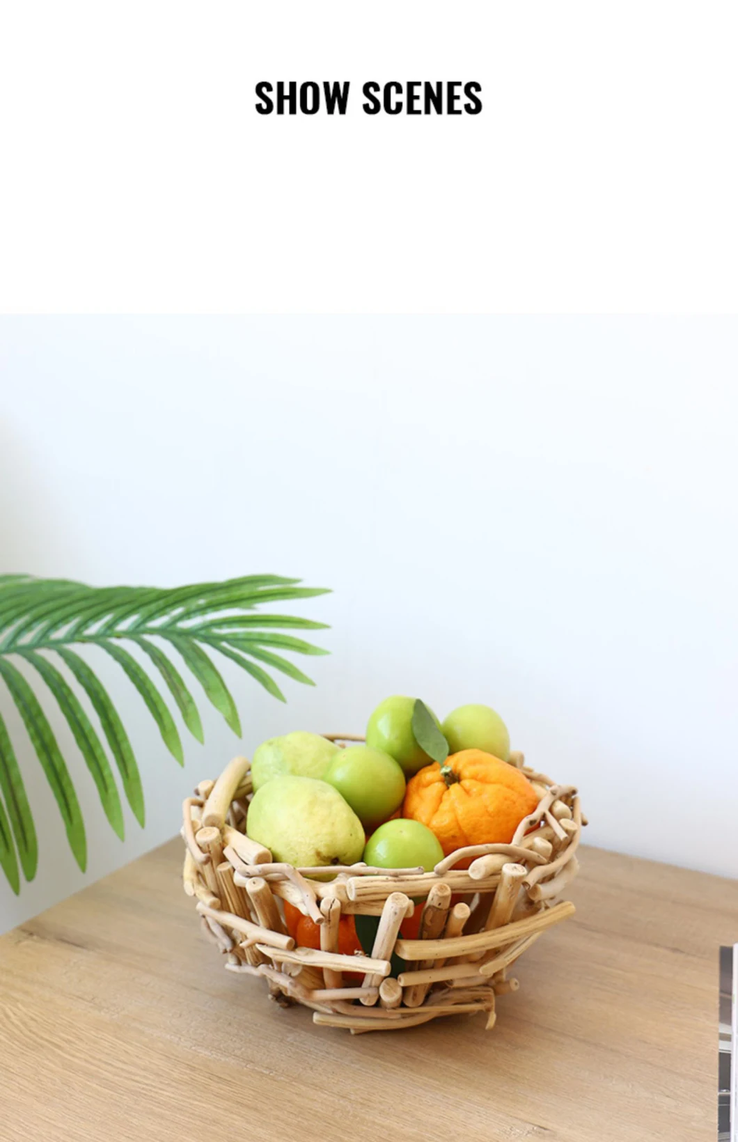Wooden Food Container Storage Desk Fruit Tray