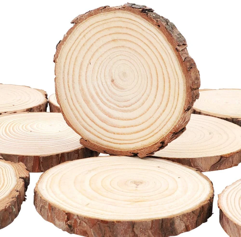 Large Natural Wood Slices Round Rustic Slabs Wooden Tree Log Slices for DIY Crafts