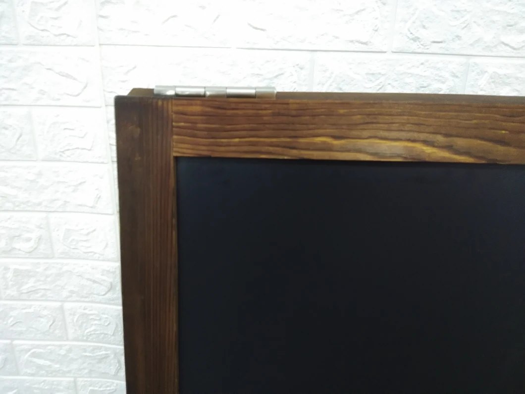 Rustic Torched Frame Double Sides a Frame Standboard Magnetic Blackboard Chalkboard