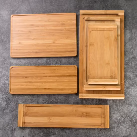 Hot Product Beech Wooden Tray with Handles for Bar Food Serving Tray