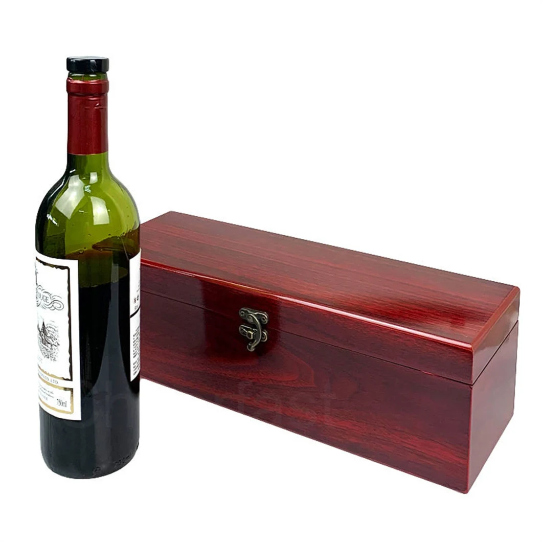 Wholesale Red Color Wood Box Set and Wine Accessories Gift Set and Single Wood Wine Box