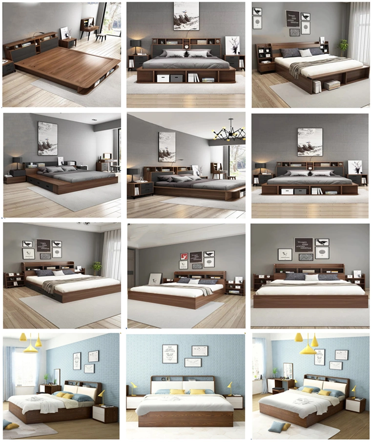 Modern Living Room Furniture Home Bedroom Bed Sofa Bed King Queen Size Wooden Bed