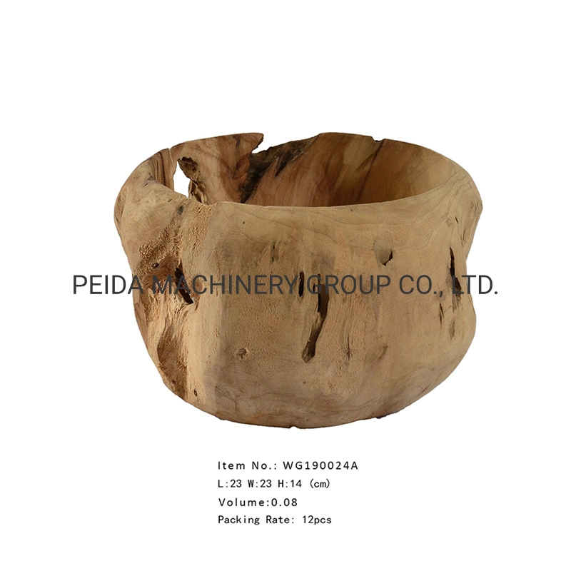 100% Natural Decorative Vase Modern Natural Paulownia Wood Hand Made Round Tall Decorative Table Vase