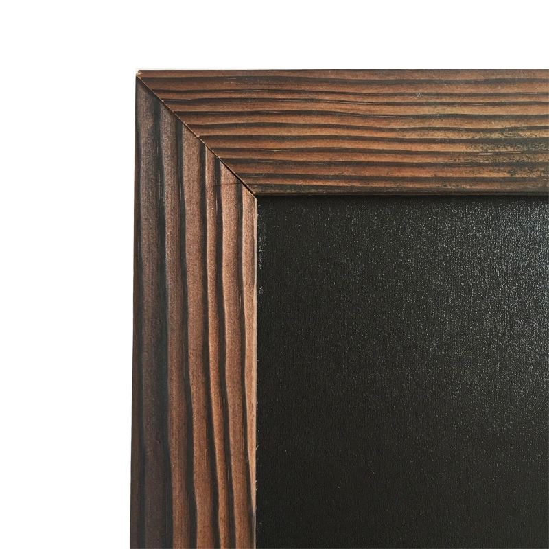 Rustic Torched Frame Double Sides a Frame Standboard Magnetic Blackboard Chalkboard