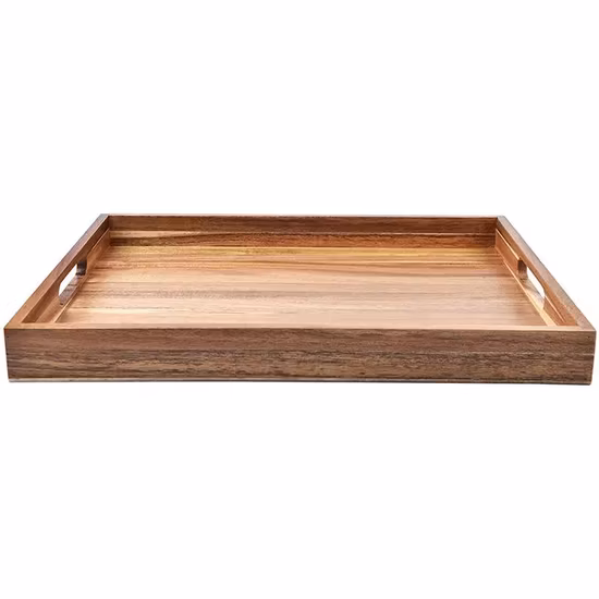 Hot Product Beech Wooden Tray with Handles for Bar Food Serving Tray