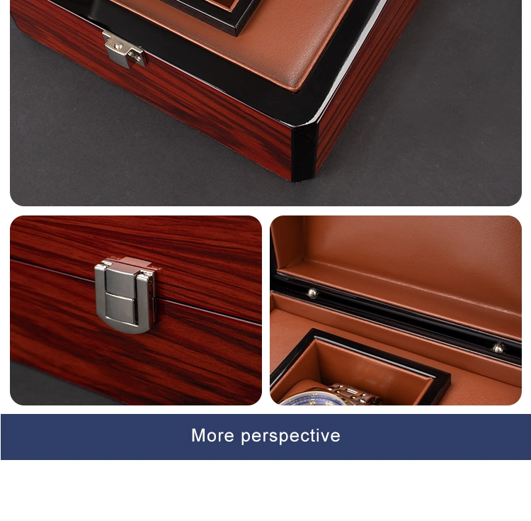 OEM High Quality Luxury Custom Wooden Black Watch Box Packing Watch Boxes &amp; Cases