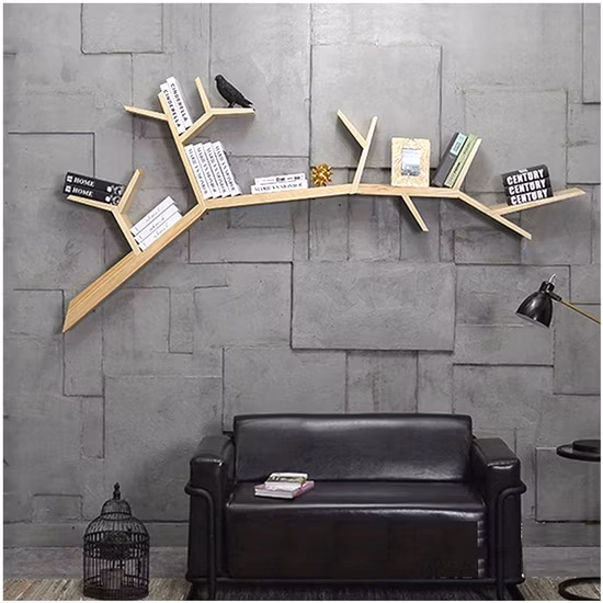 Wood Tree Branch Bookshelf Living Room Wall Decoration Shelf