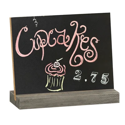 Table Standing Chalkboard with Base for Home or Bar Use